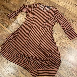 Rose and Black Stripe Lightweight Summer Dress
